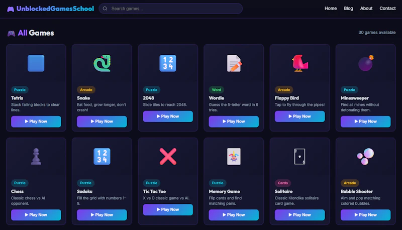 Free Unblocked Games School screenshot 1