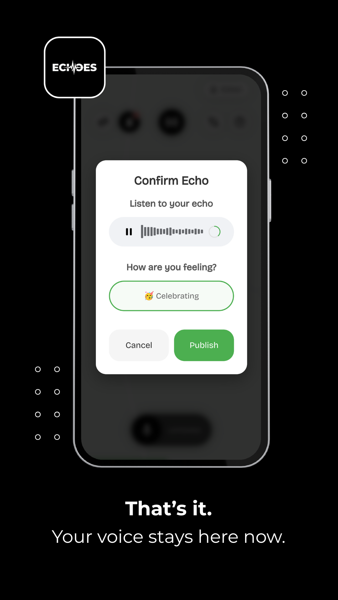 Echoes - Screenshot 3 showing product features and functionality