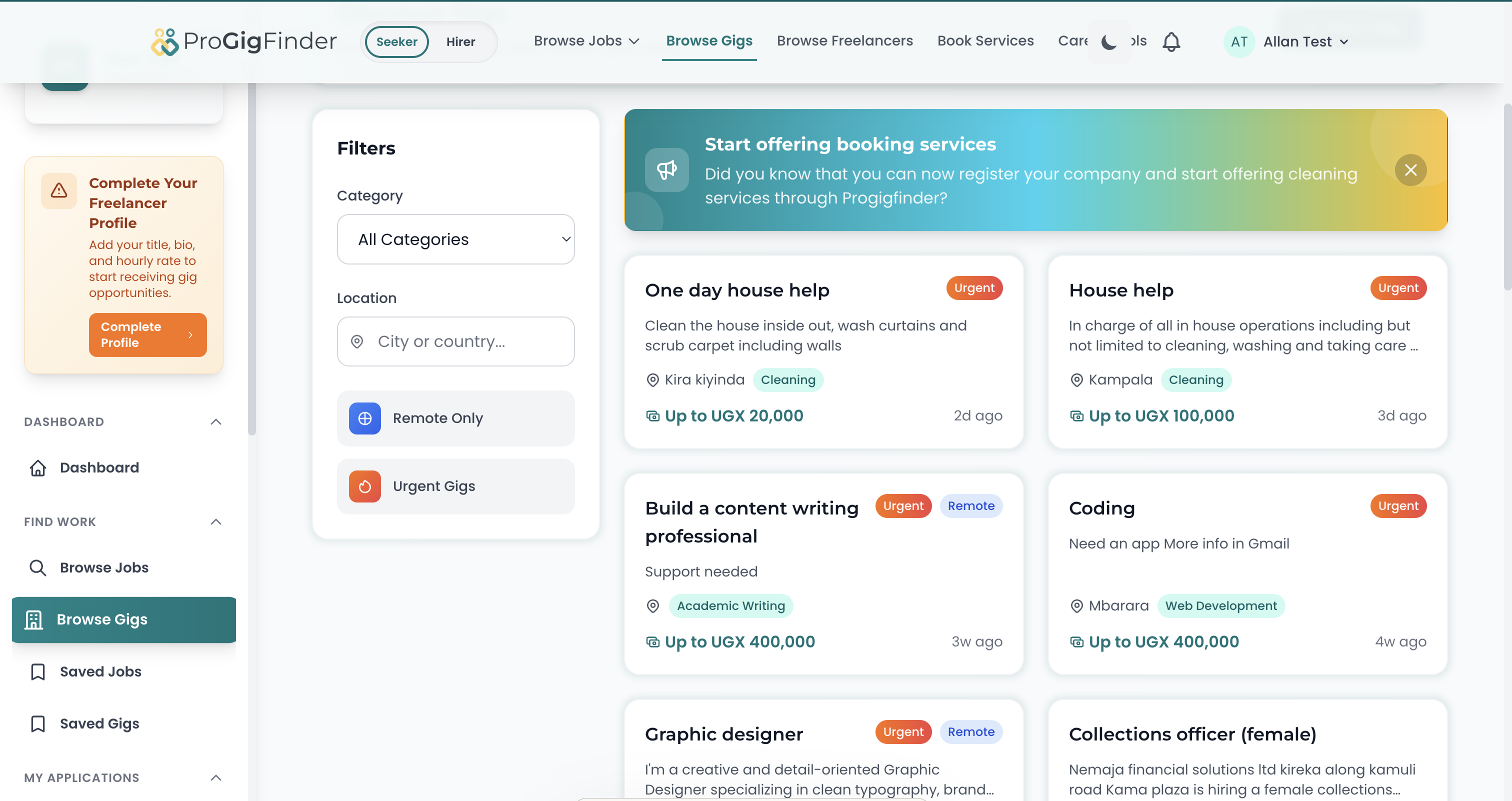 ProGigFinder - Screenshot 5 showing product features and functionality