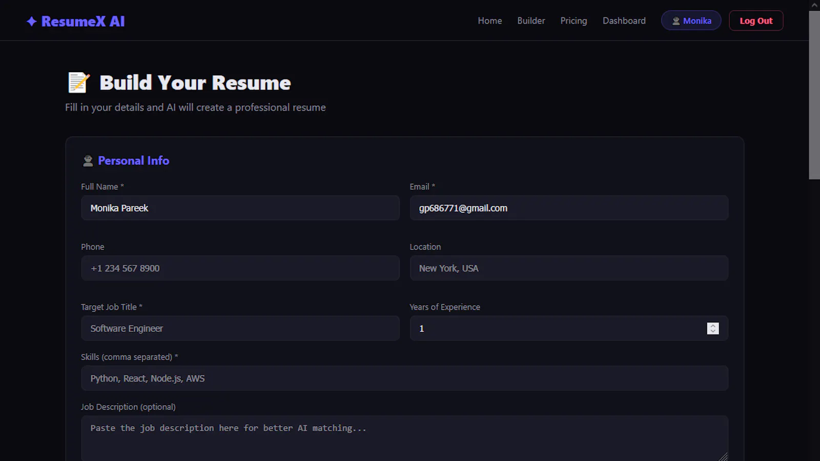 ResumeX AI screenshot 2