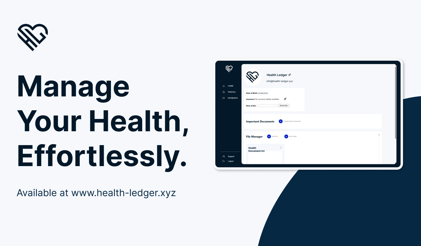 Health ledger - Main screenshot showing features and interface