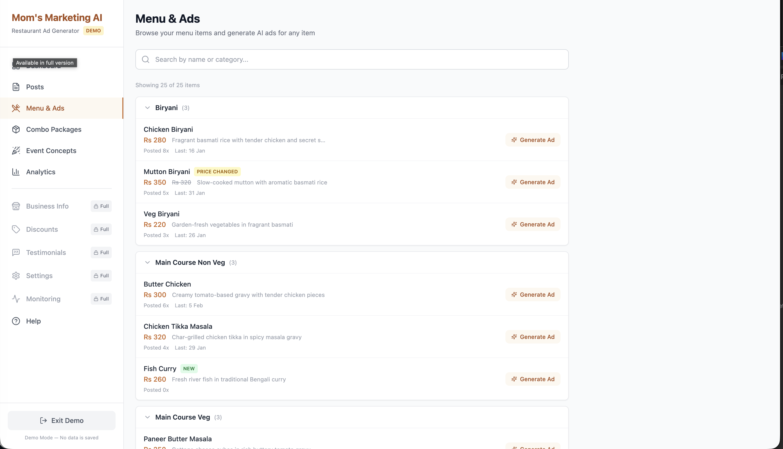 Mom’s Marketing AI - Screenshot 5 showing product features and functionality