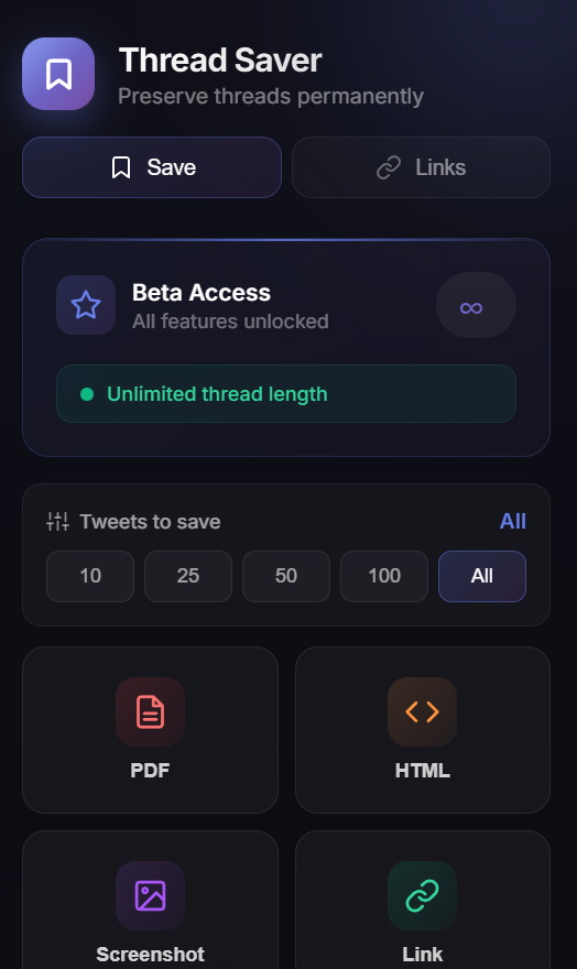X/Twitter Thread Saver screenshot 1