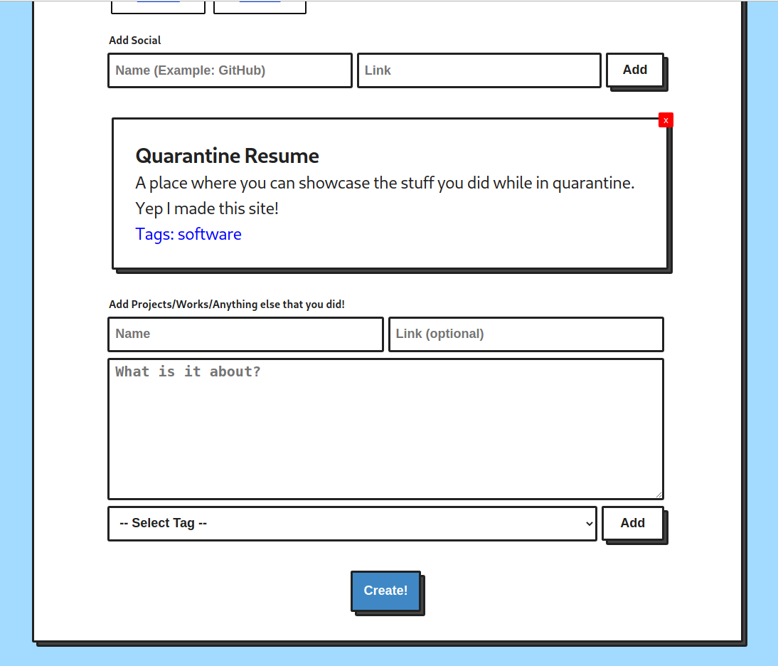 Quarantine Resume gallery image