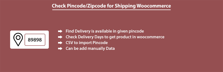 Check Pincode/Zipcode for Woocommerce
