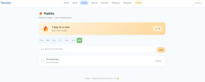 Vector — development screenshot 3
