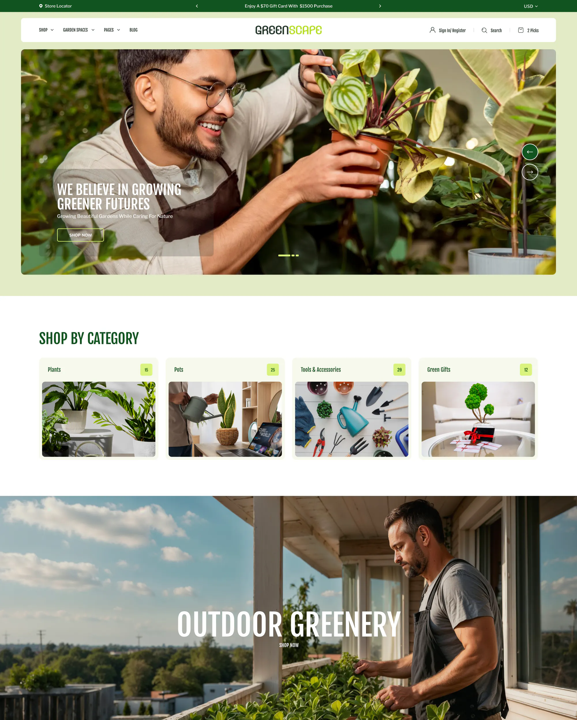 Greenscape Plants Shopify Theme gallery image
