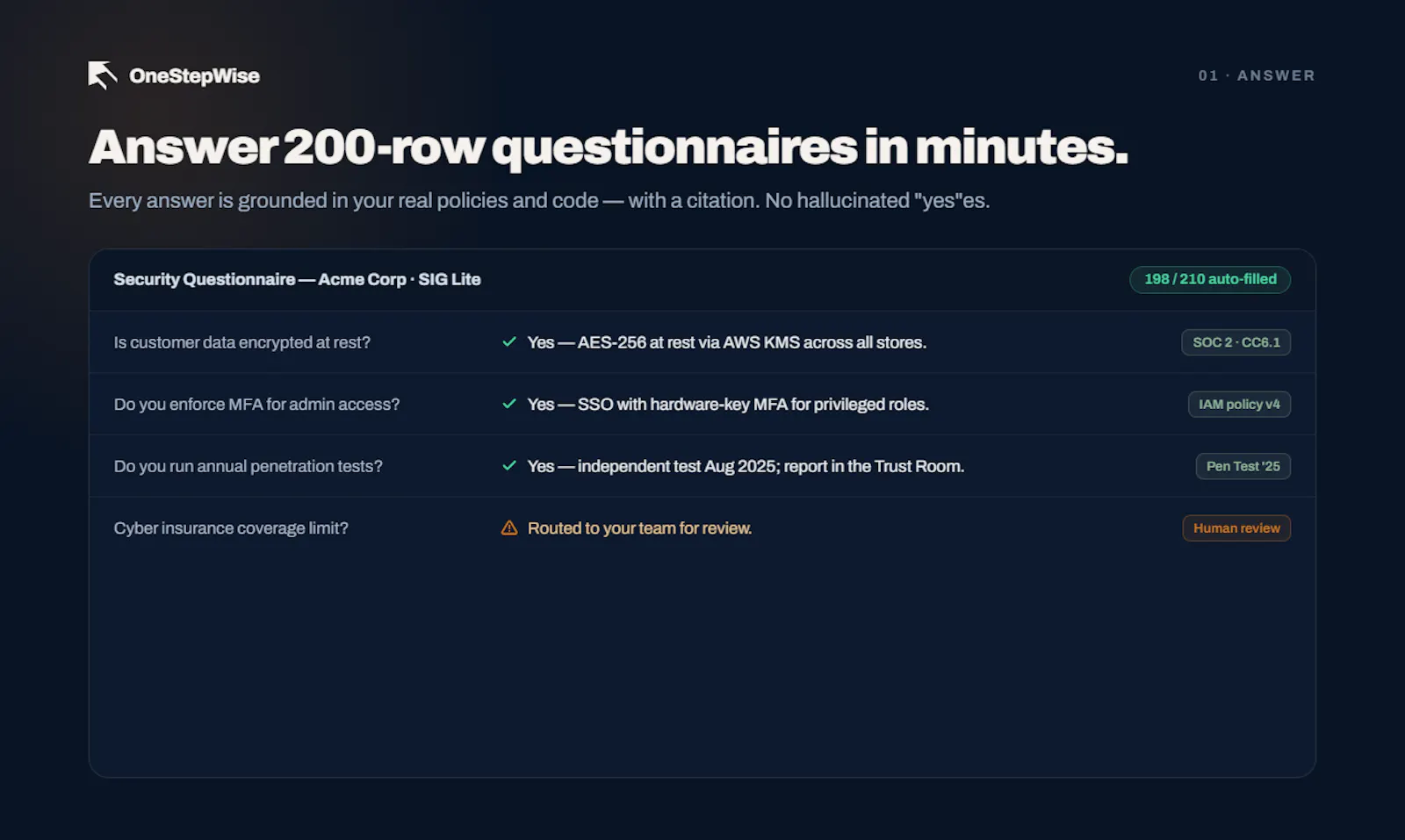 OneStepWise screenshot 2