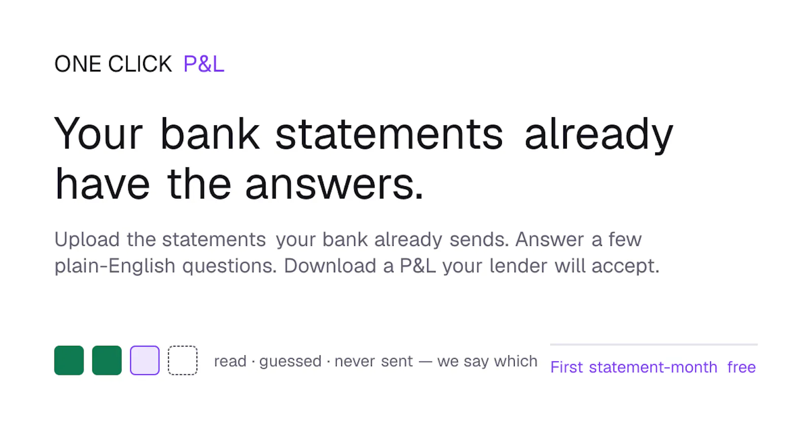 ONE CLICK P&L screenshot 2
