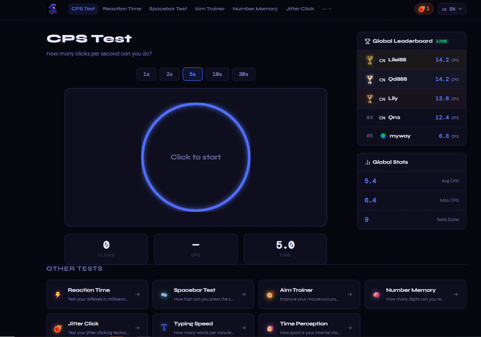 CPS Test screenshot 3