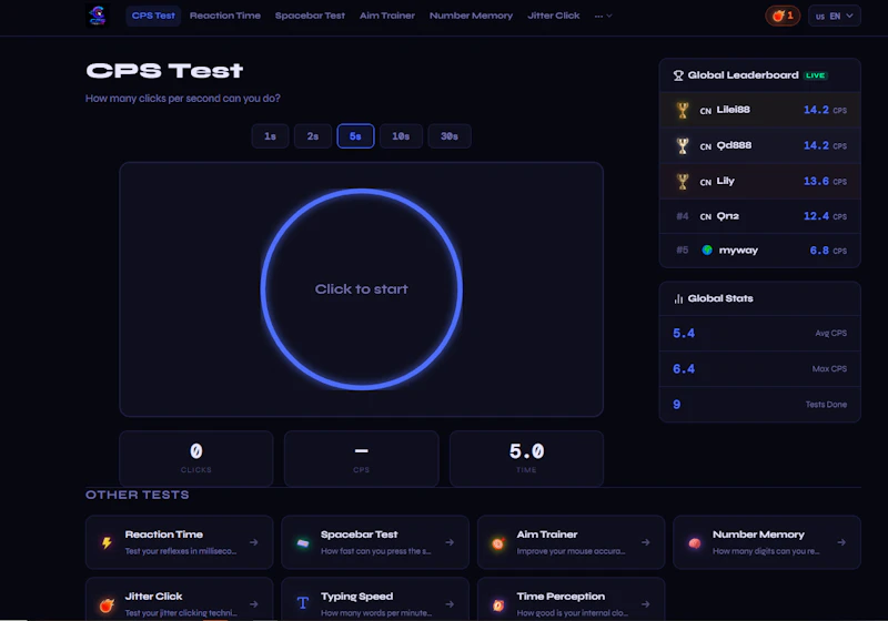 CPS Test screenshot 3