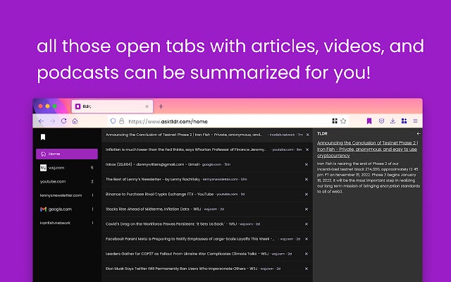 tldr - 탭을 저장하고 요약하는 Chrome Extension 미디어 2