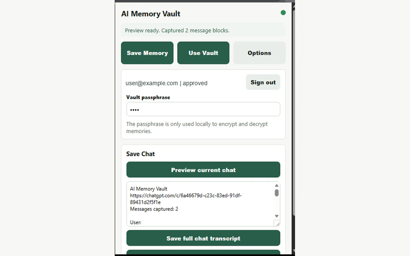 AI Memory Vault screenshot 4