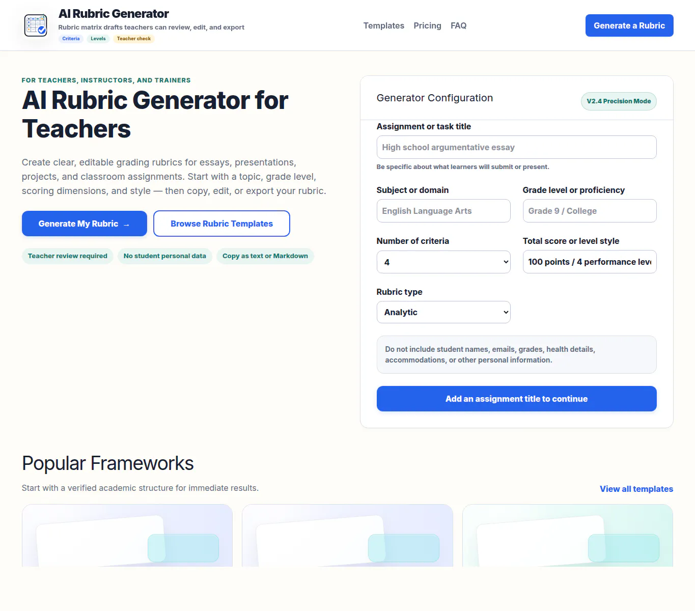 AI Rubric Generator gallery image