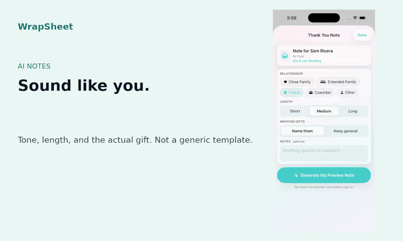 WrapSheet screenshot 5