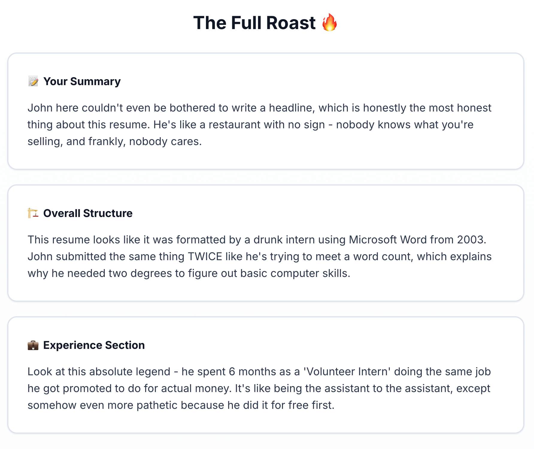 RoastMyProfile.io - Screenshot 3 showing product features and functionality