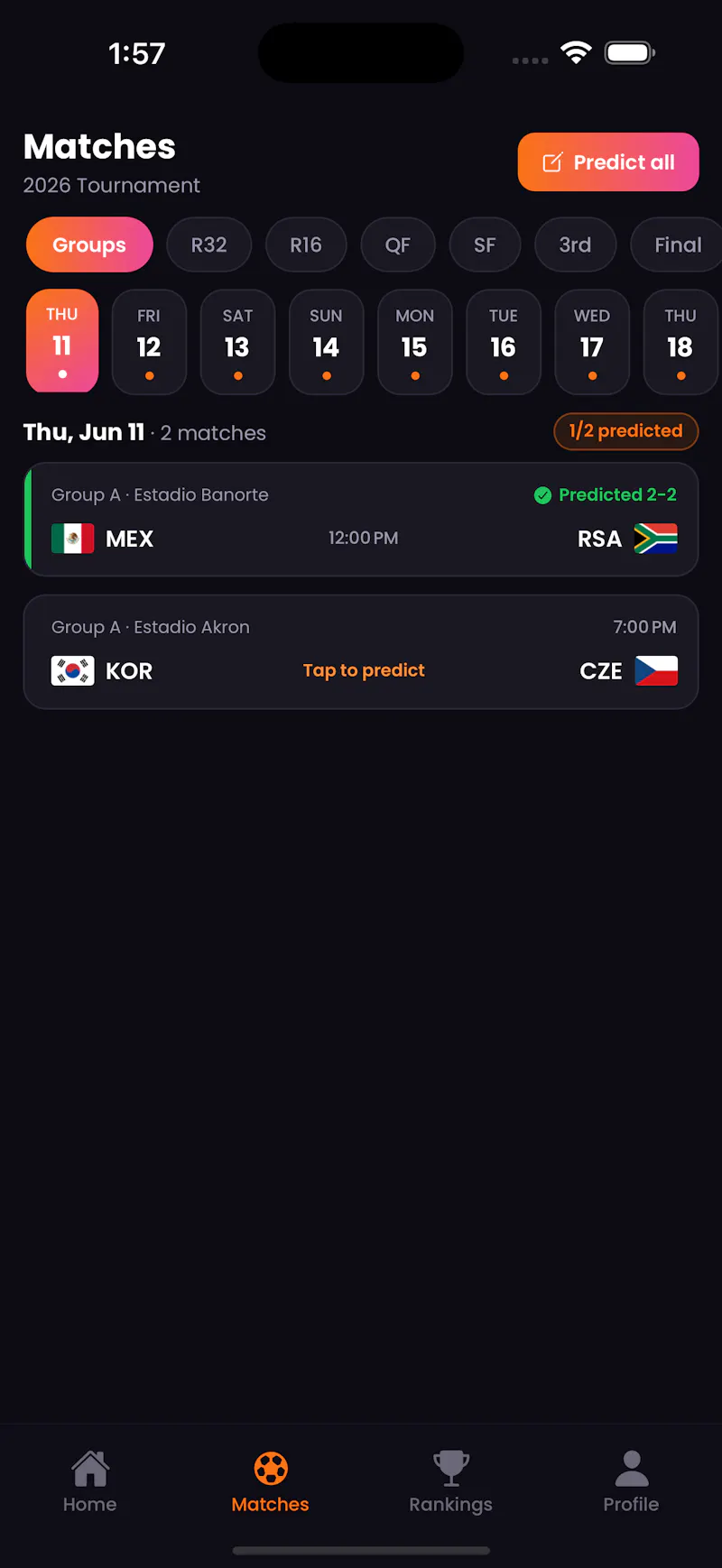 Quiniela 2026 — World Cup 2026 Game screenshot 1