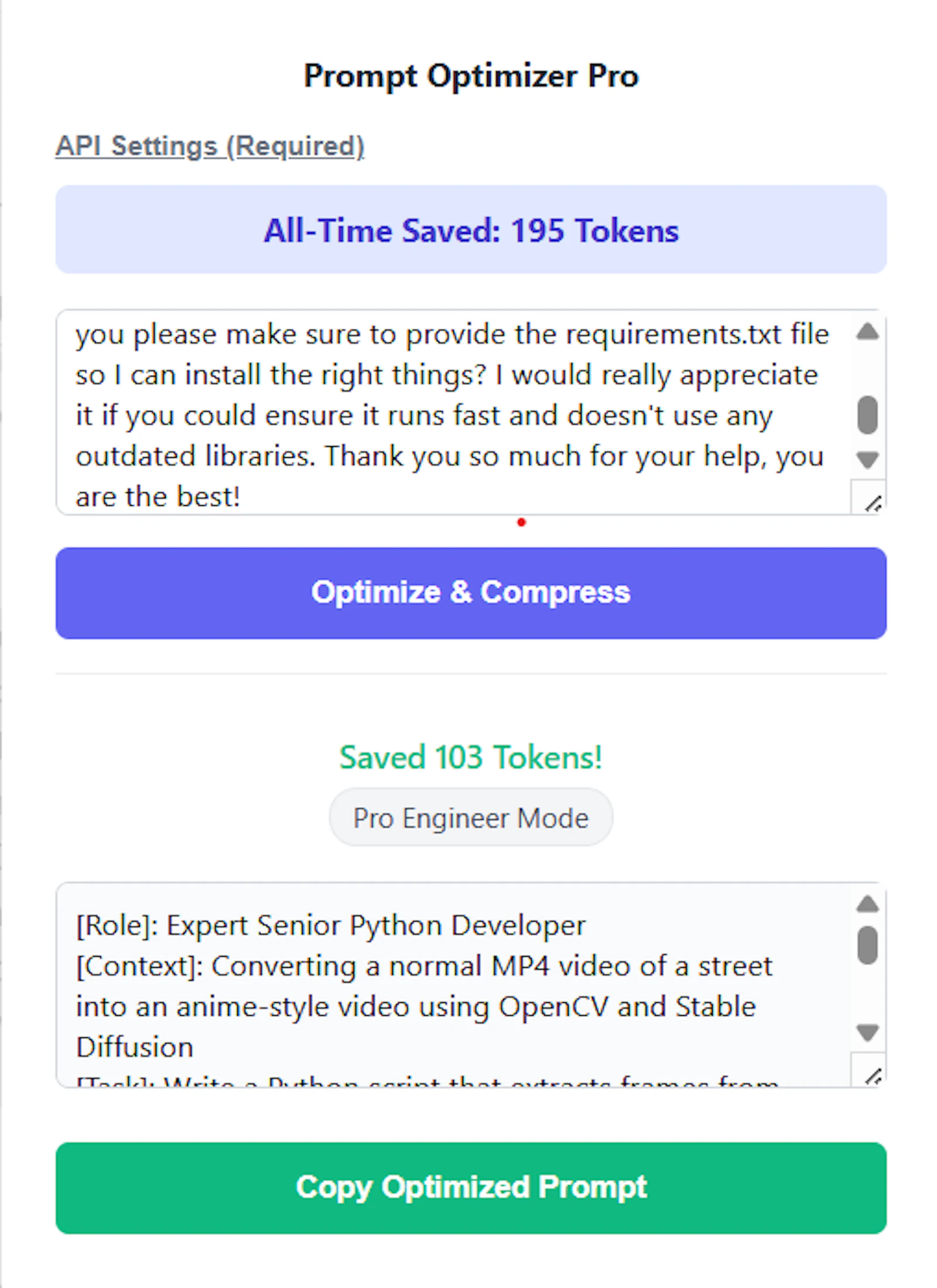 Prompt Optimizer Pro screenshot 2