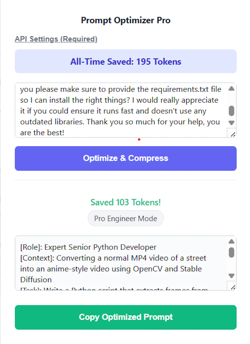 Prompt Optimizer Pro screenshot 2