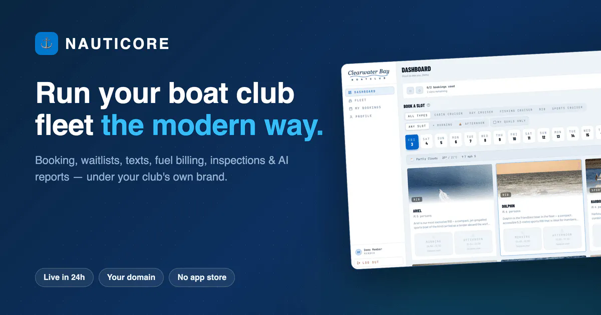 Booking & Management for Boat Clubs 截图 1