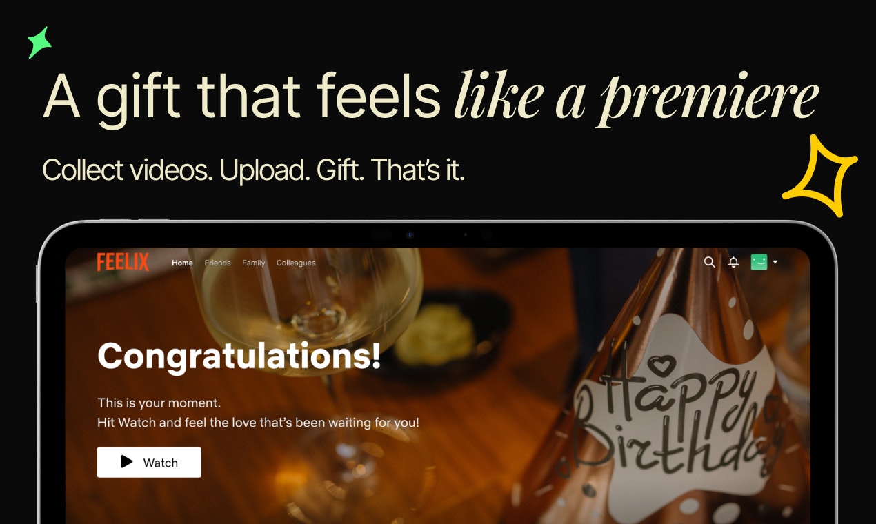 Feels - Kişisel video selamları ile Netflix tarzı bir site oluşturun medya 1