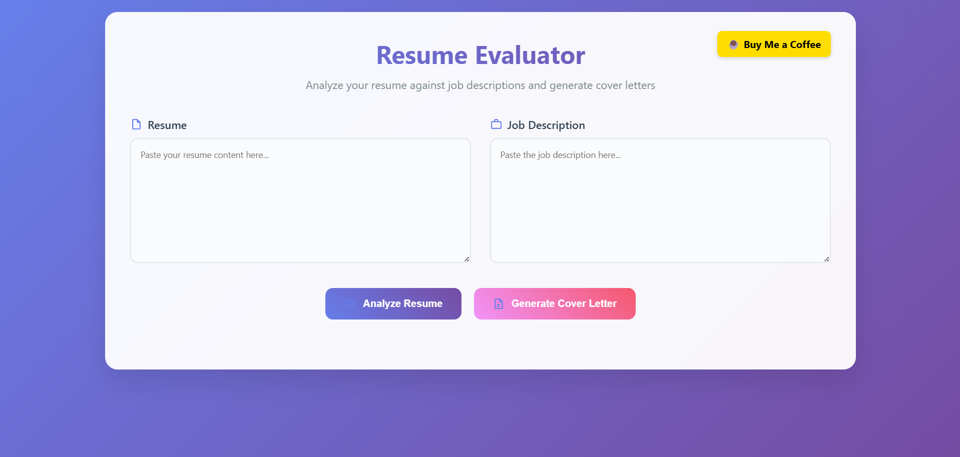 Resume & Job Description Evaluator - Boost Your Resume Match & Generate Cover Letters Instantly media 1