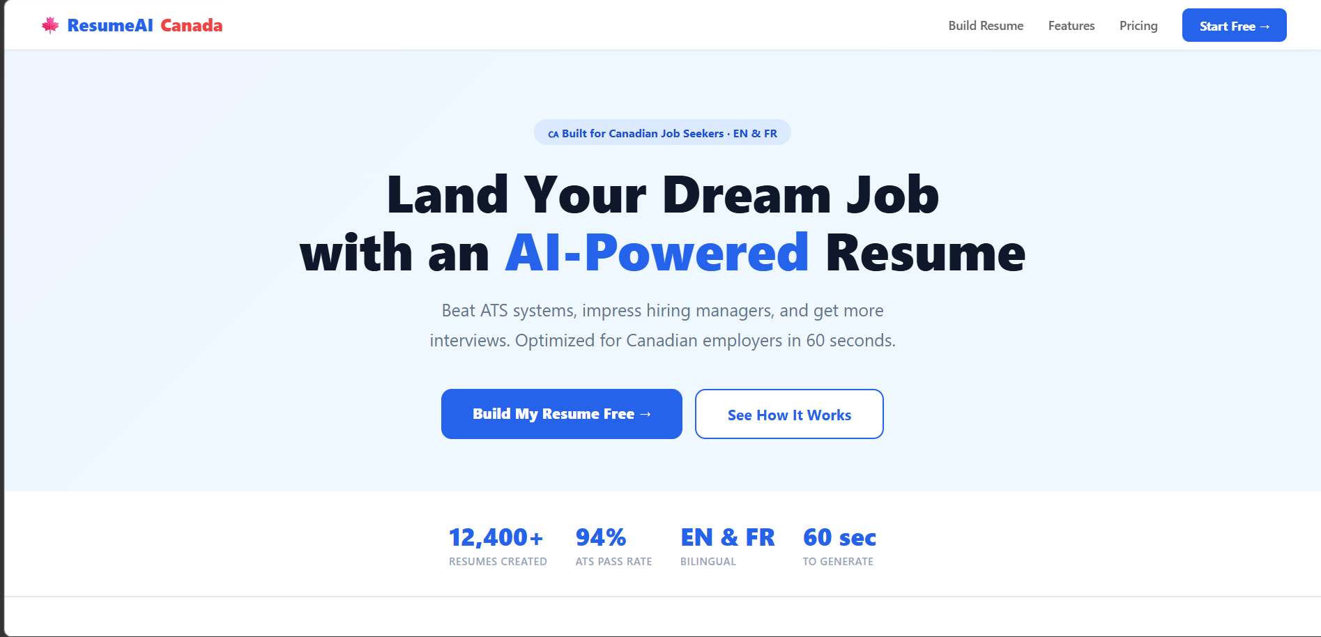 Canada Resume AI gallery image