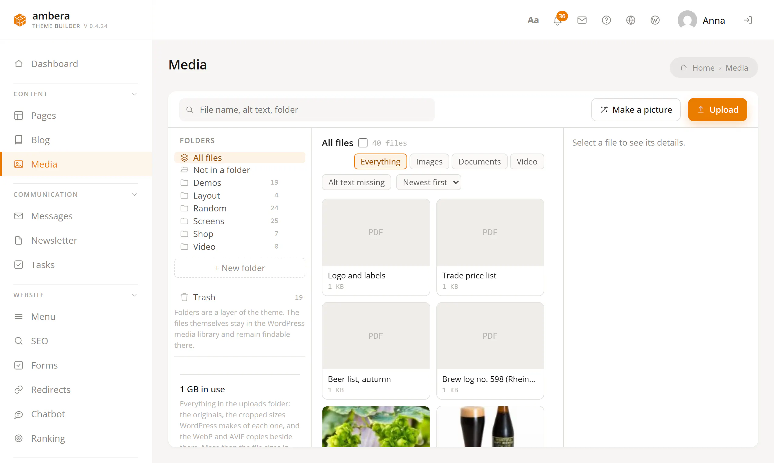 ambera Theme Builder gallery image