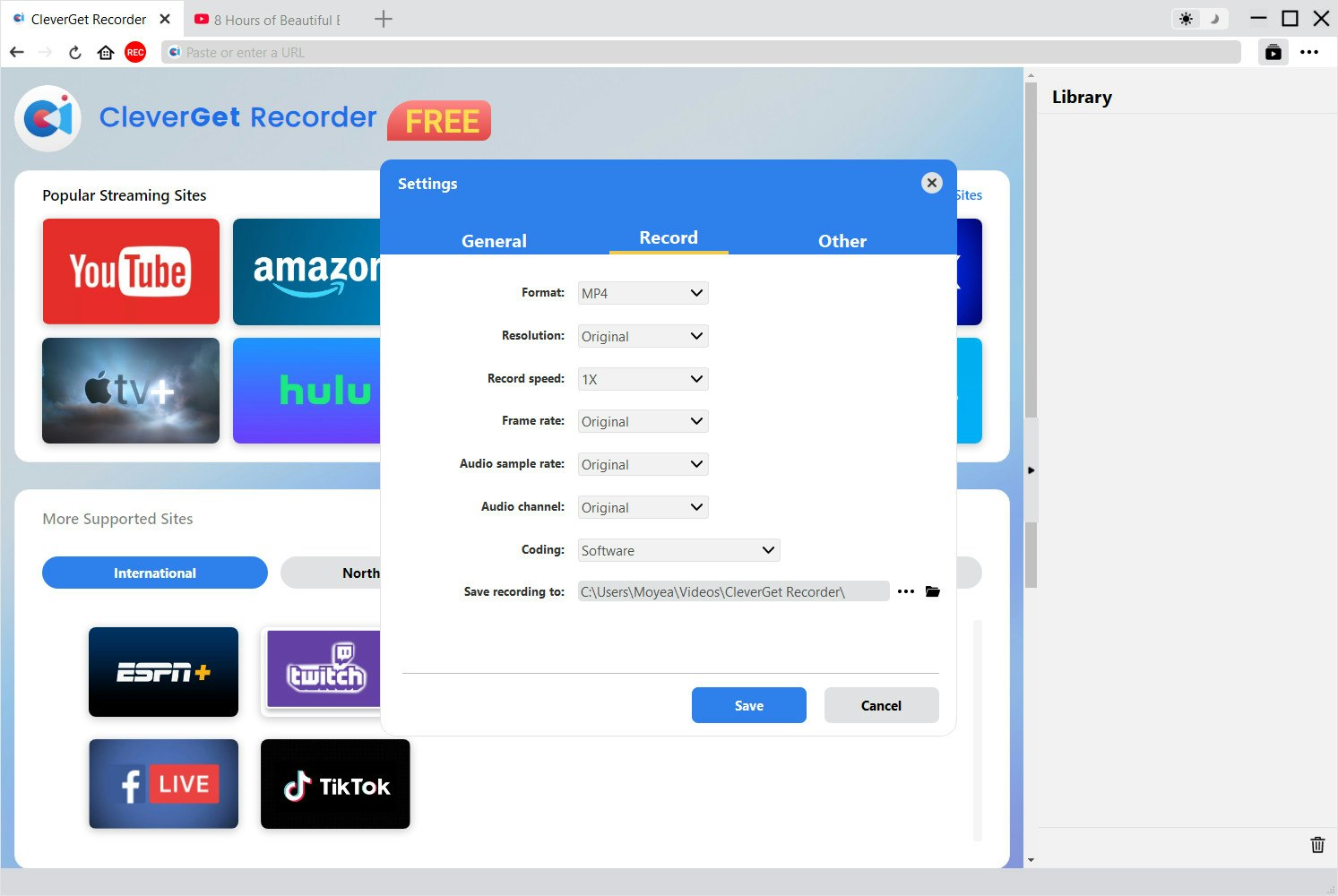 Registratore gratuito Cleverget - Registra video online fino alla qualità 4K gratuitamente media 3