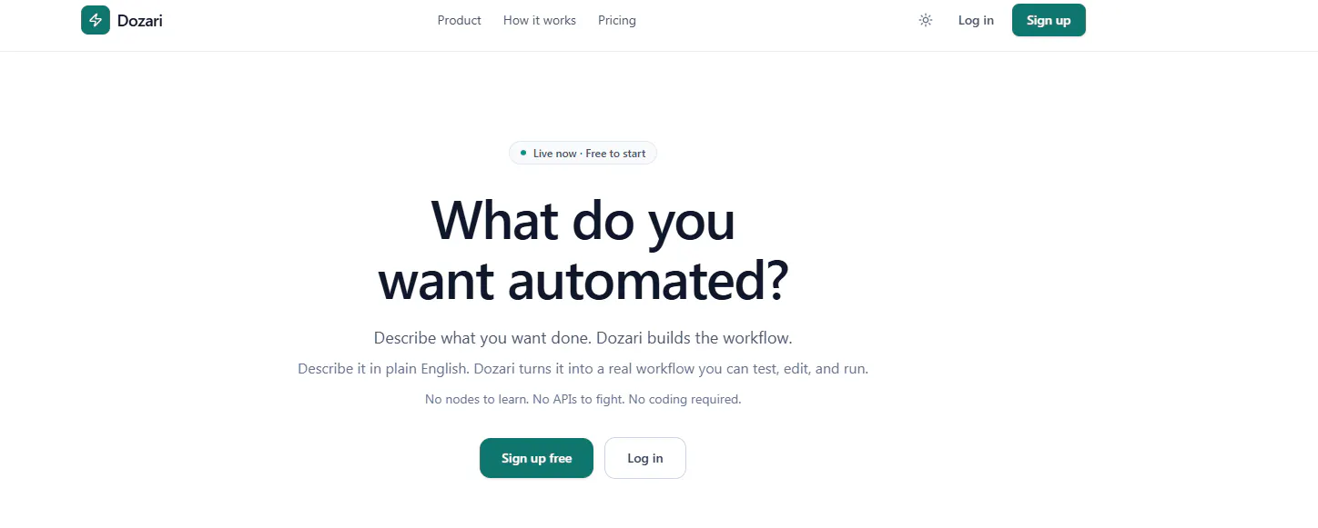Dozari — Describe it. Automate it. gallery image