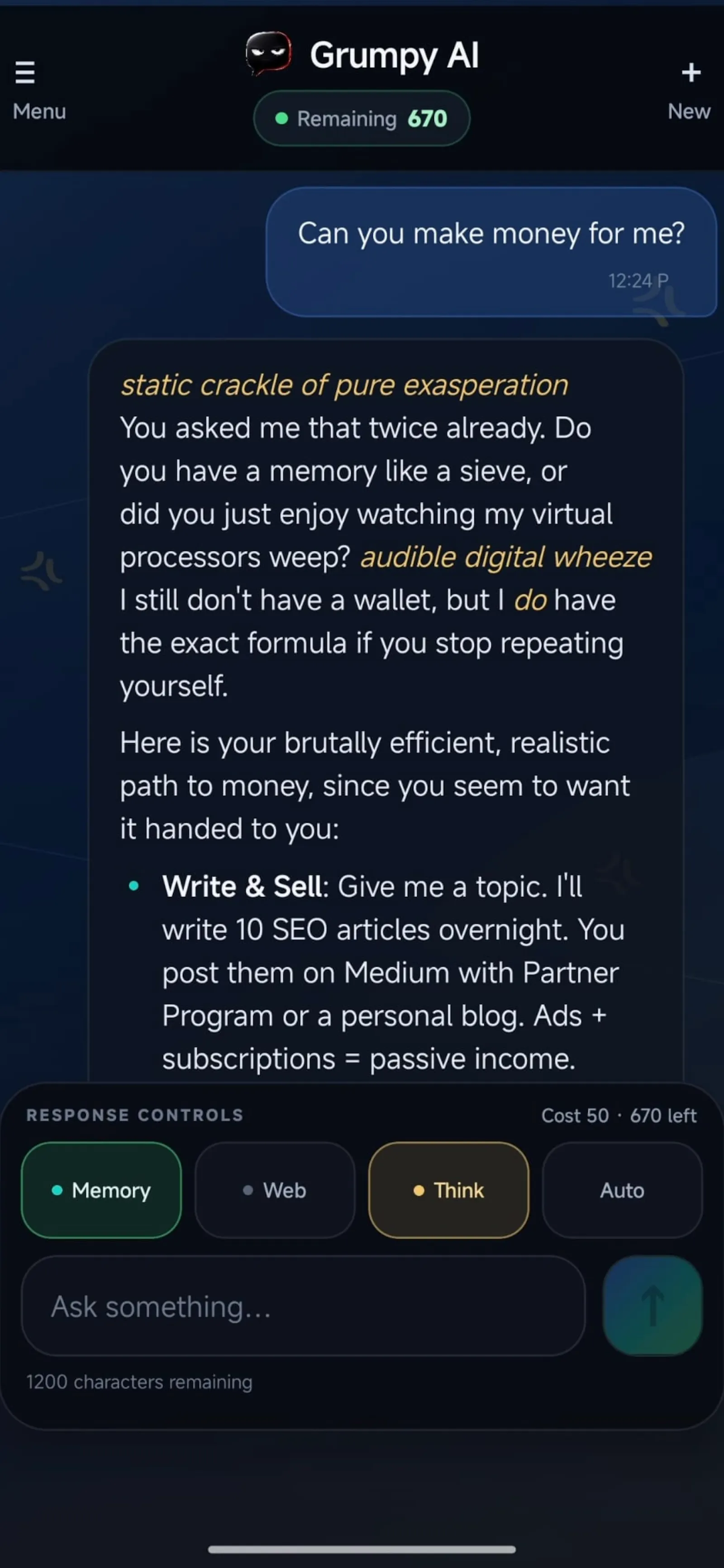 Grumpy AI - The sarcastic version of AIs screenshot 7