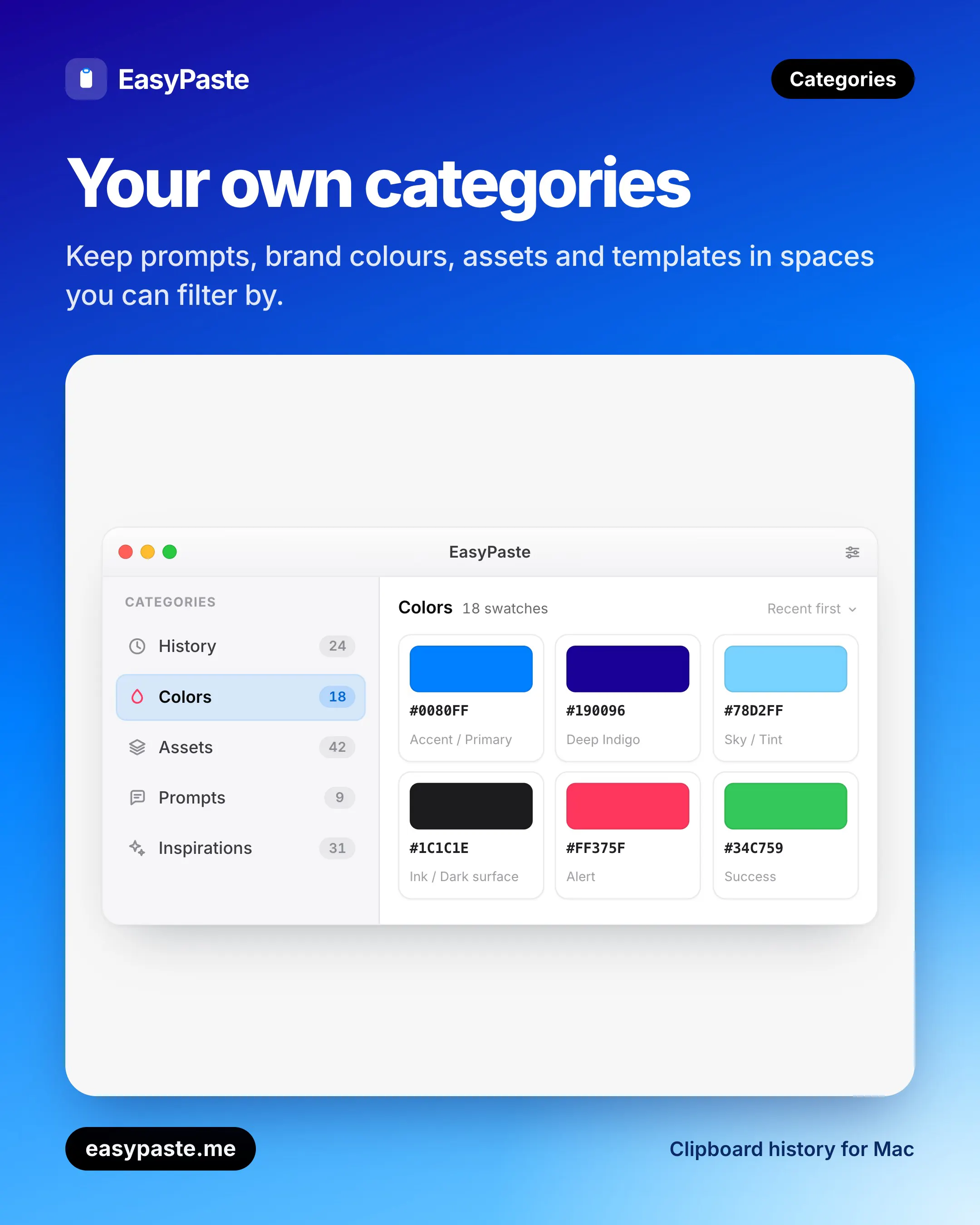 EasyPaste — Clipboard manager for mac gallery image