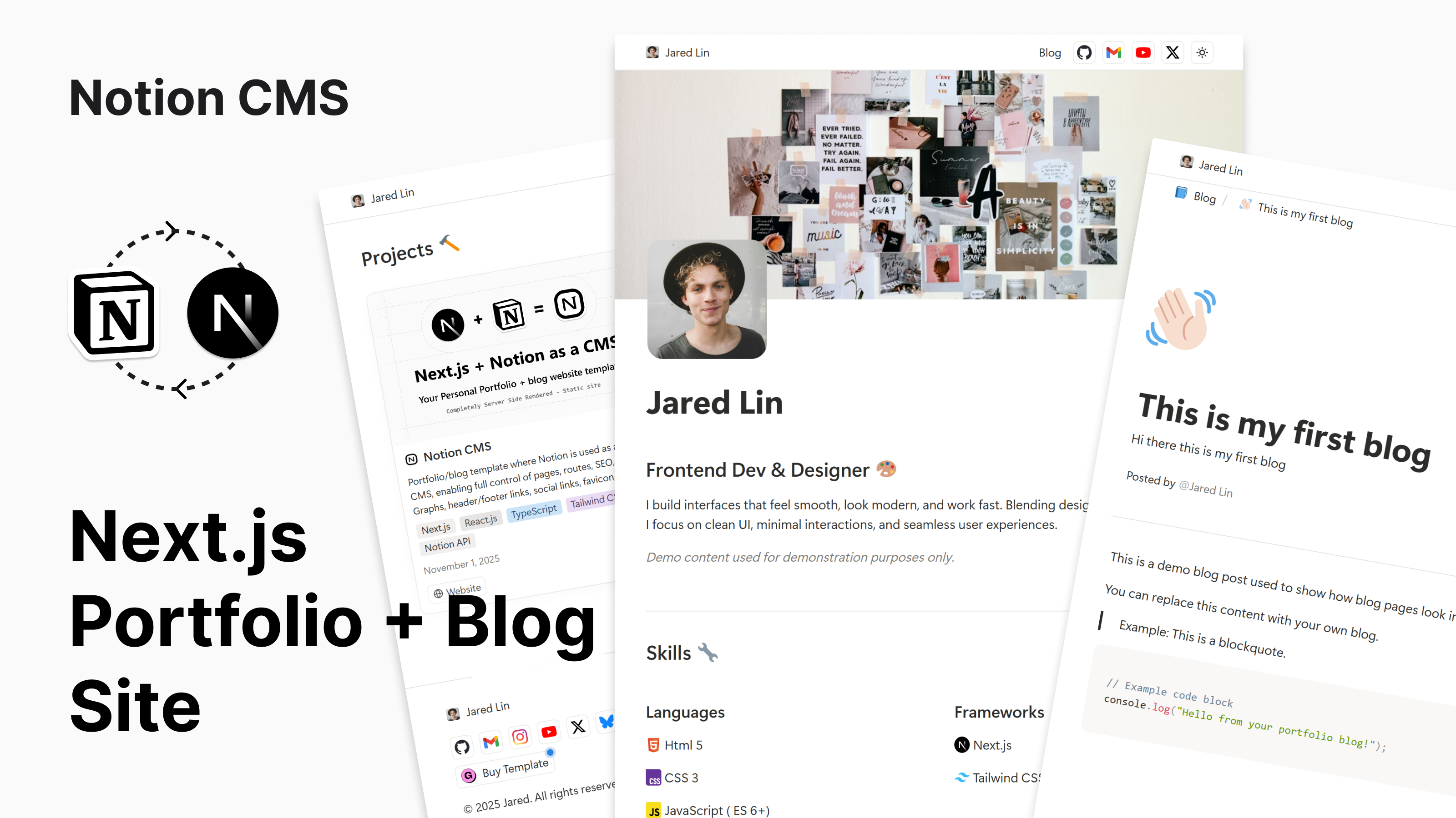 Notion CMS Next.js Portfolio Blog Site gallery image