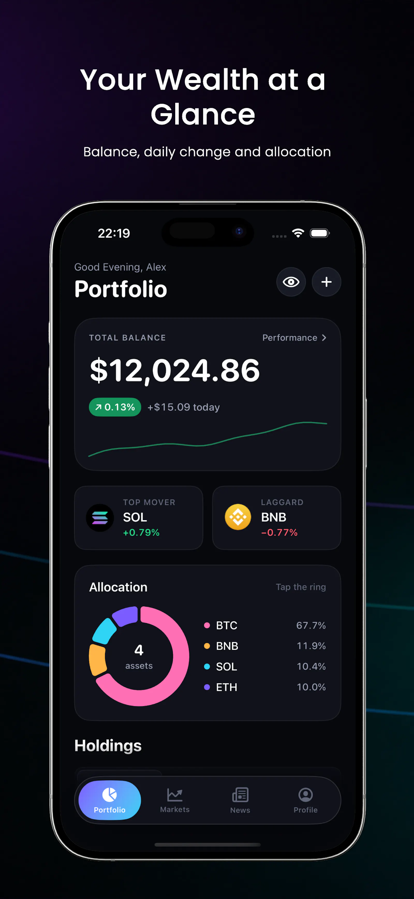 FinTrack: Crypto & Stocks screenshot 2