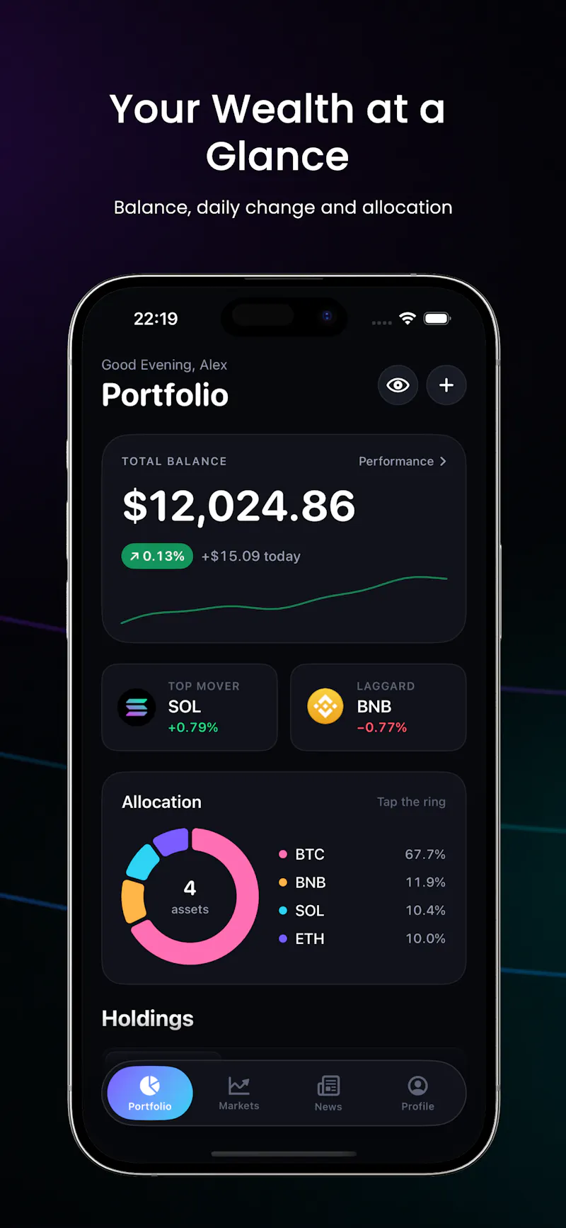 FinTrack: Crypto & Stocks screenshot 2