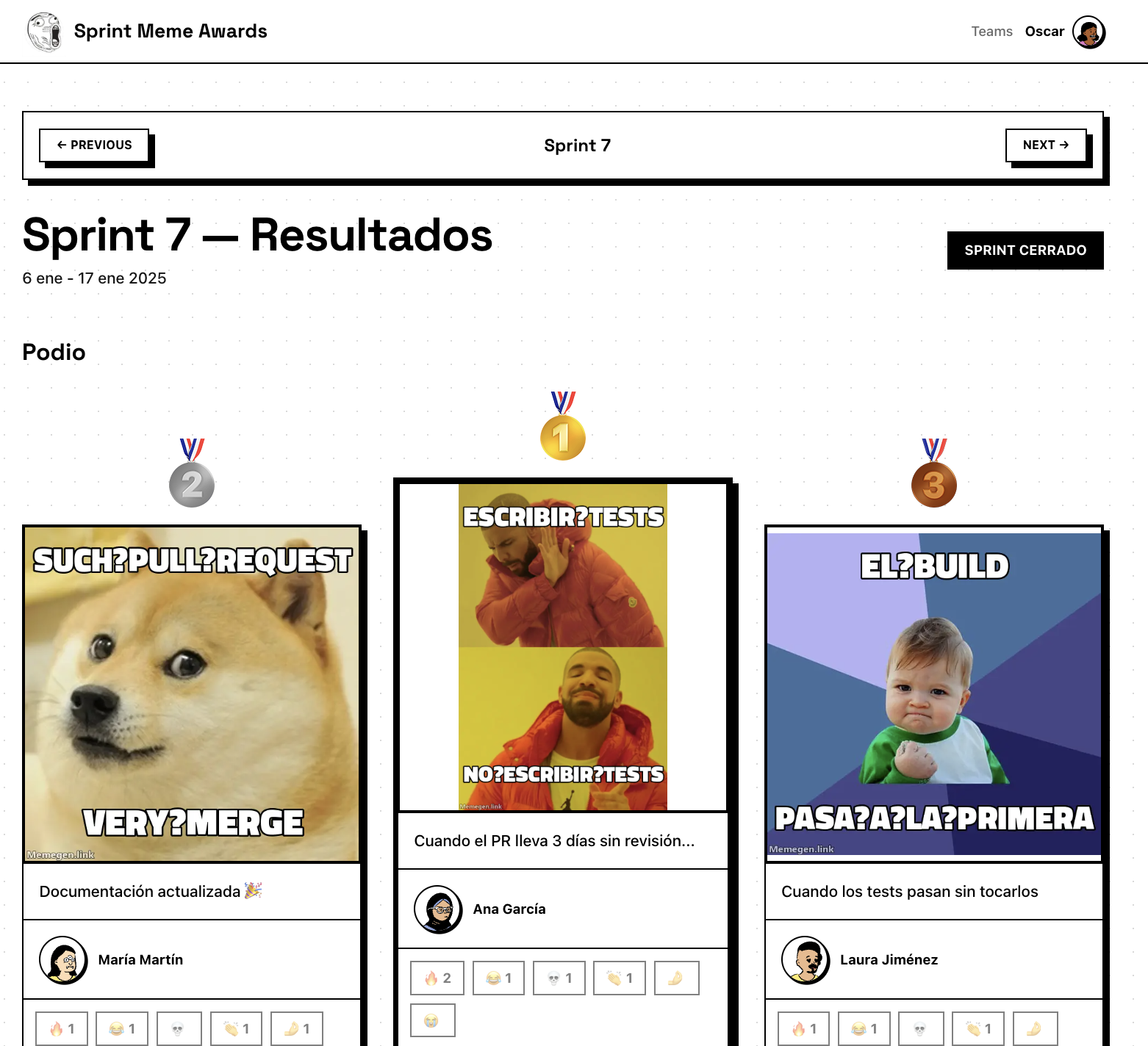 Sprint Meme Awards - Screenshot 2 showing product features and functionality