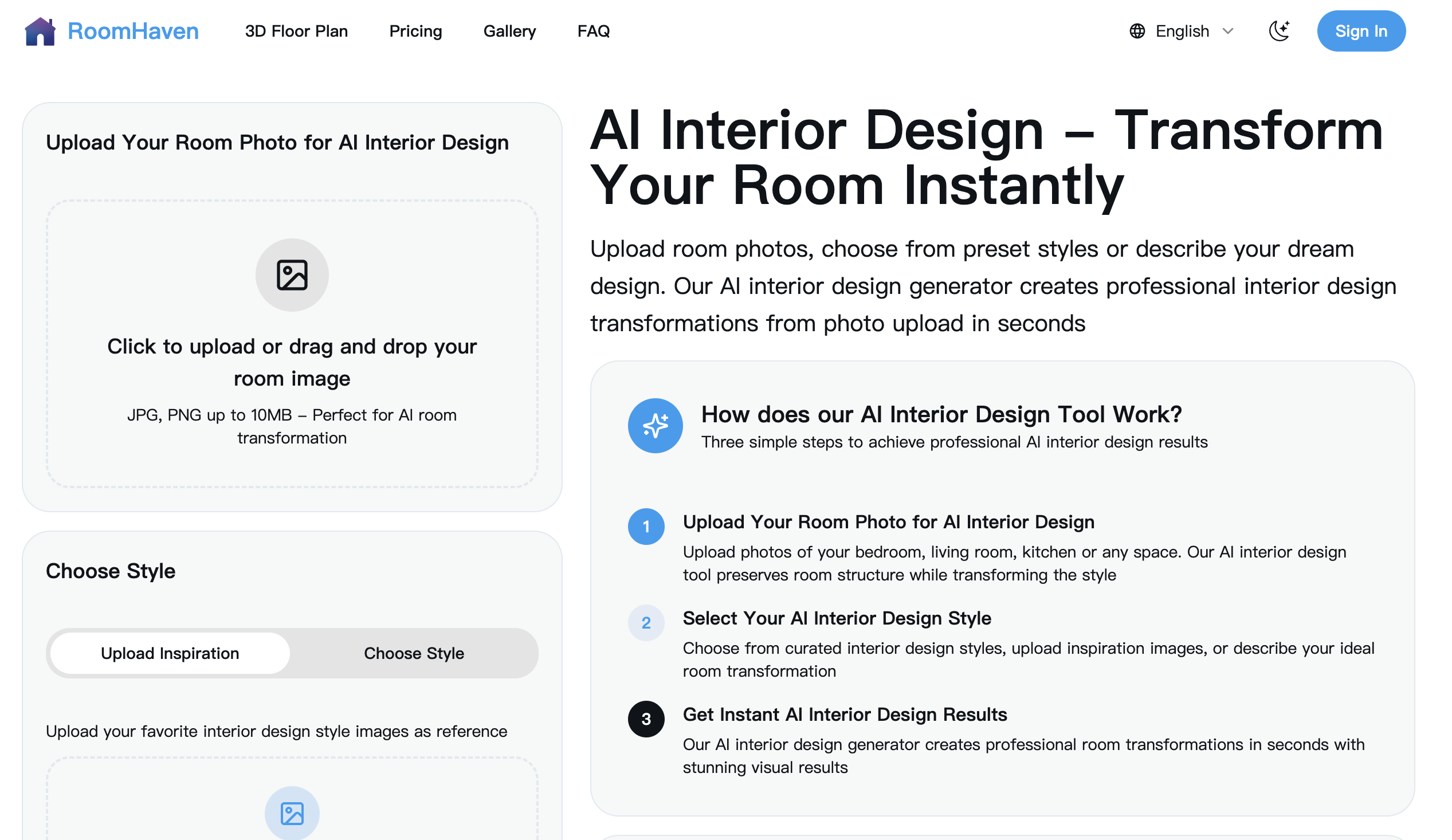 Roomhaven - Piattaforma di interior design AI |Trasforma la tua casa in pochi secondi media 1
