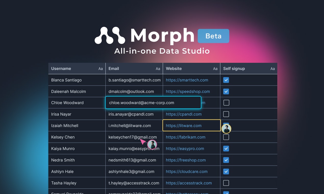 startuptile Morph Beta-All-in-one data studio: AI-powered real-time collaboration