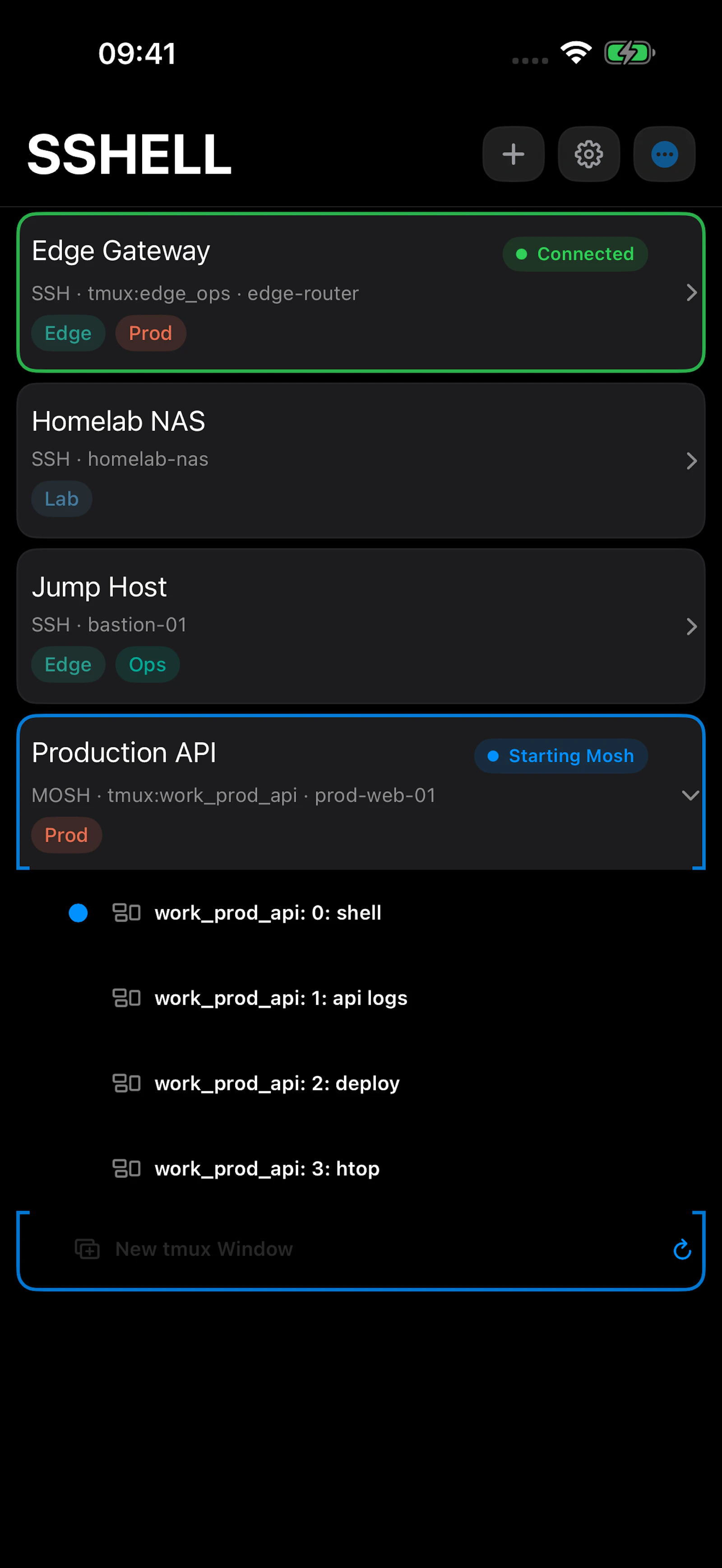 SSHELL Terminal screenshot 2