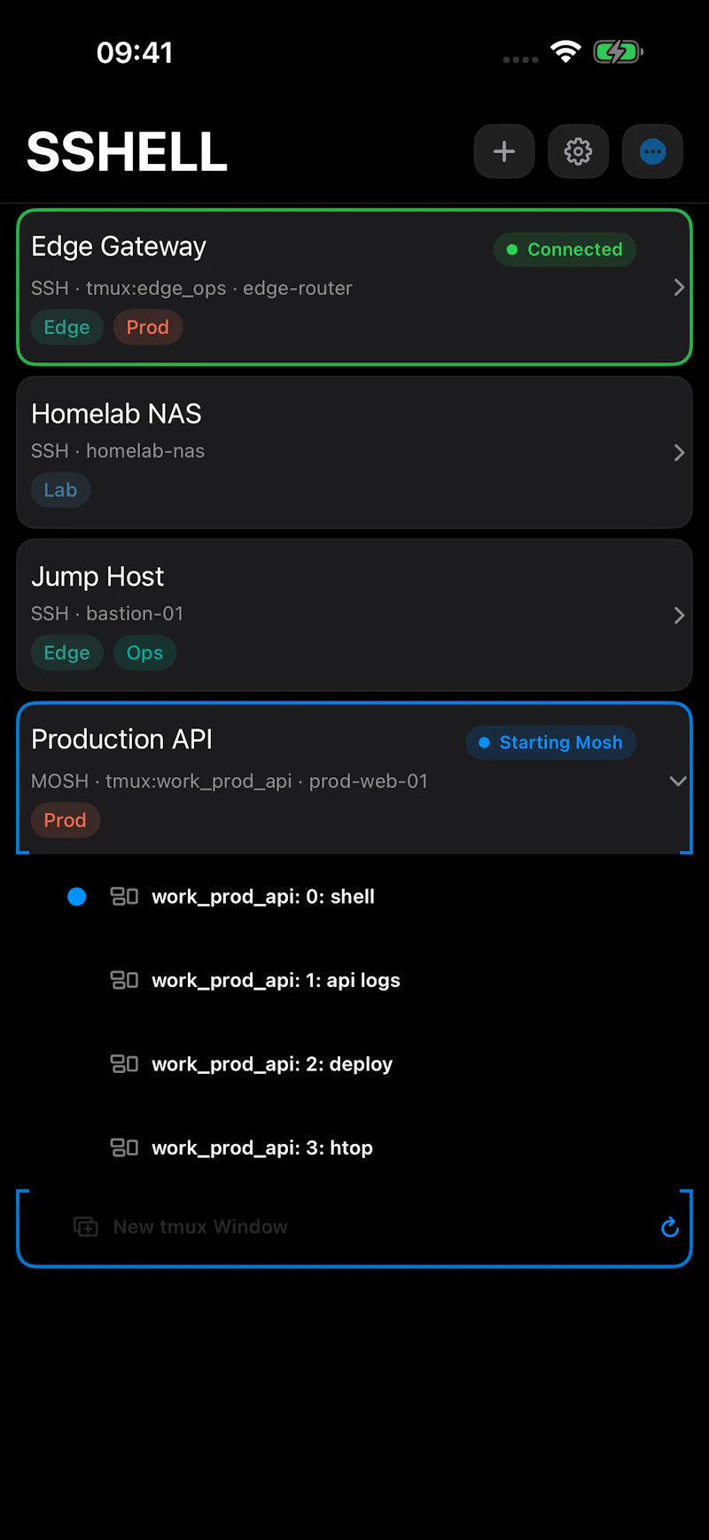 SSHELL Terminal screenshot 2