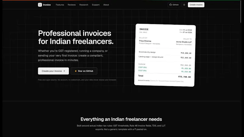 Invoice for Indian Freelancers screenshot 1 (video preview)