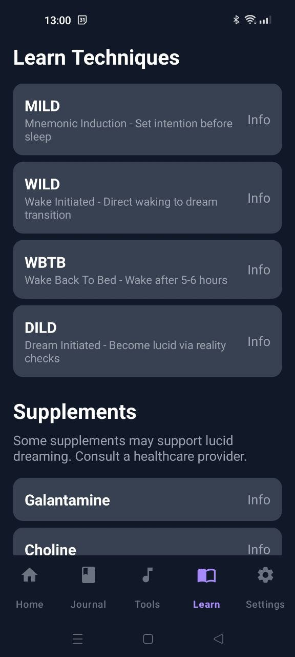 Lucid Dreaming Journal And Tools App - Screenshot 5 showing product features and functionality