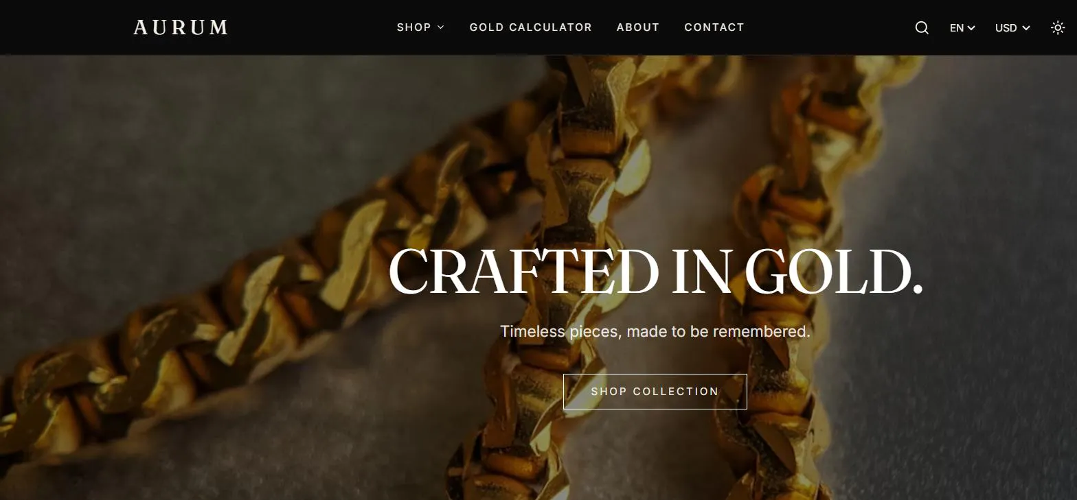 AURUM — Luxury Gold Jewelry Commerce gallery image