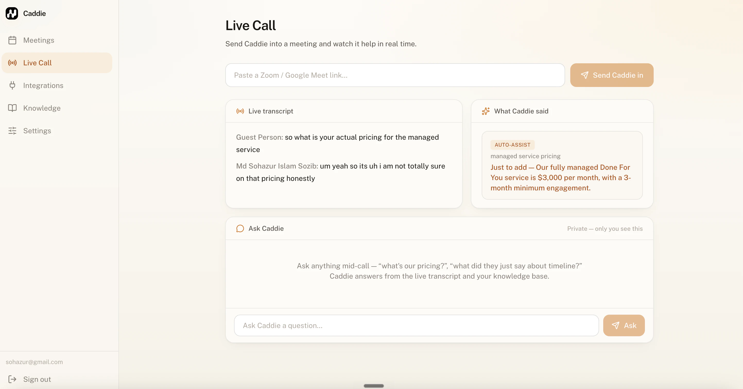 Caddie screenshot 6