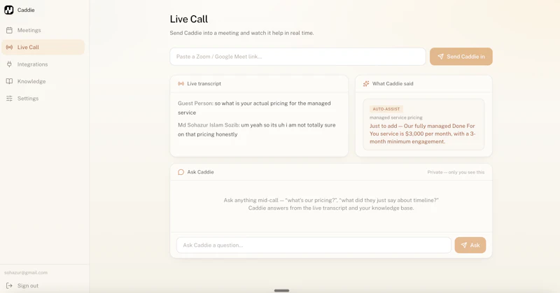 Caddie screenshot 7