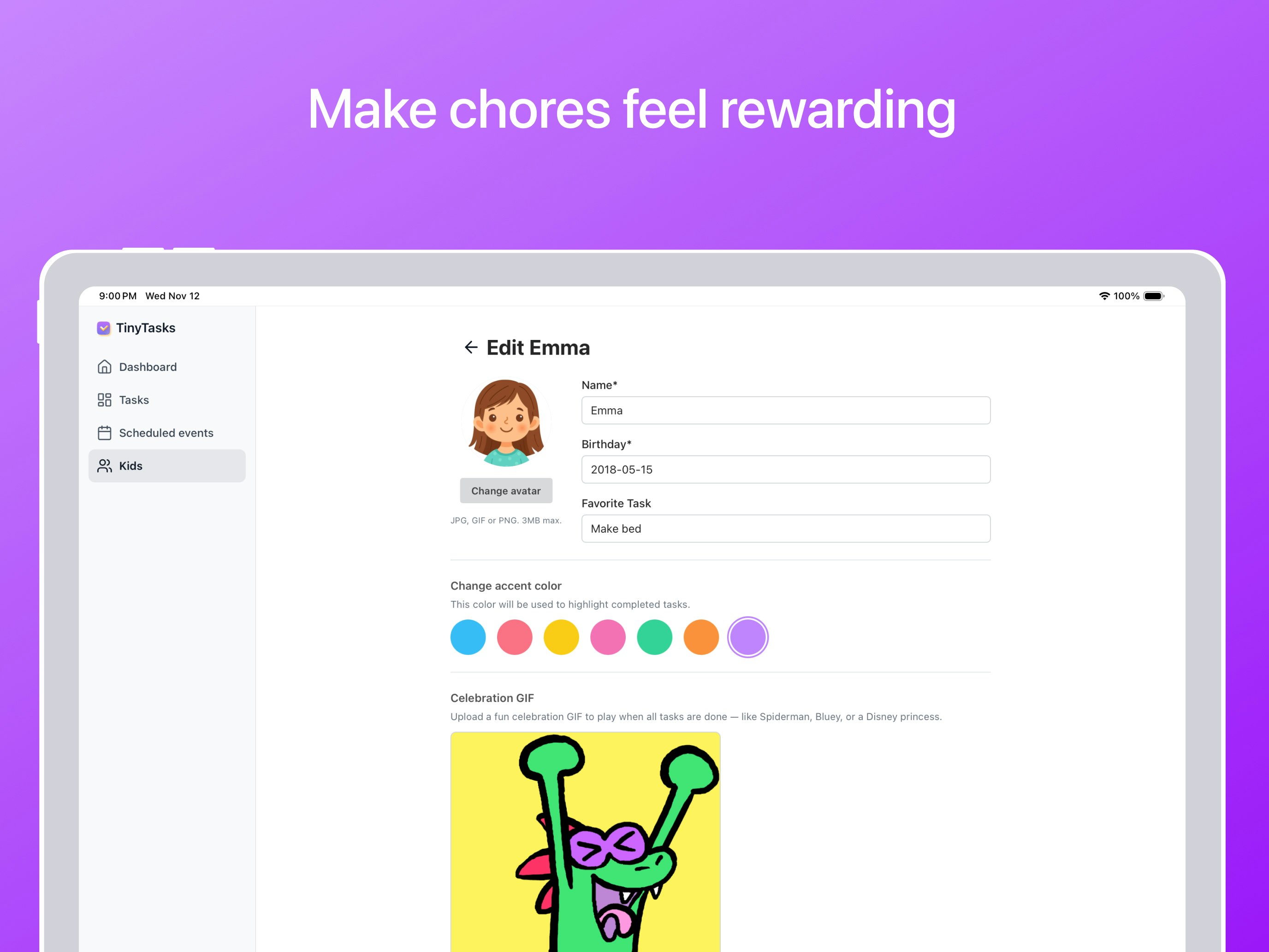 TinyTasks - Screenshot 4 showing product features and functionality