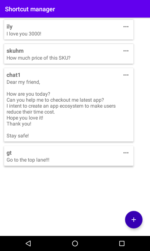 Text Shortcut - Speed chat by acronyms gallery image