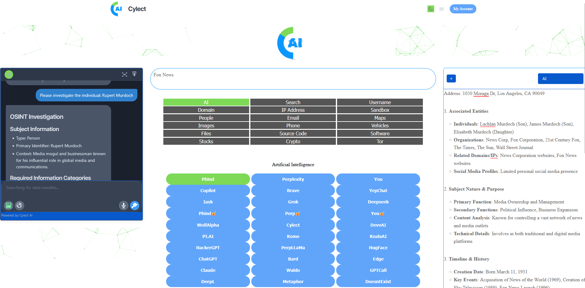 Média Cylect AI - La plate-forme ultime AI Osint 4