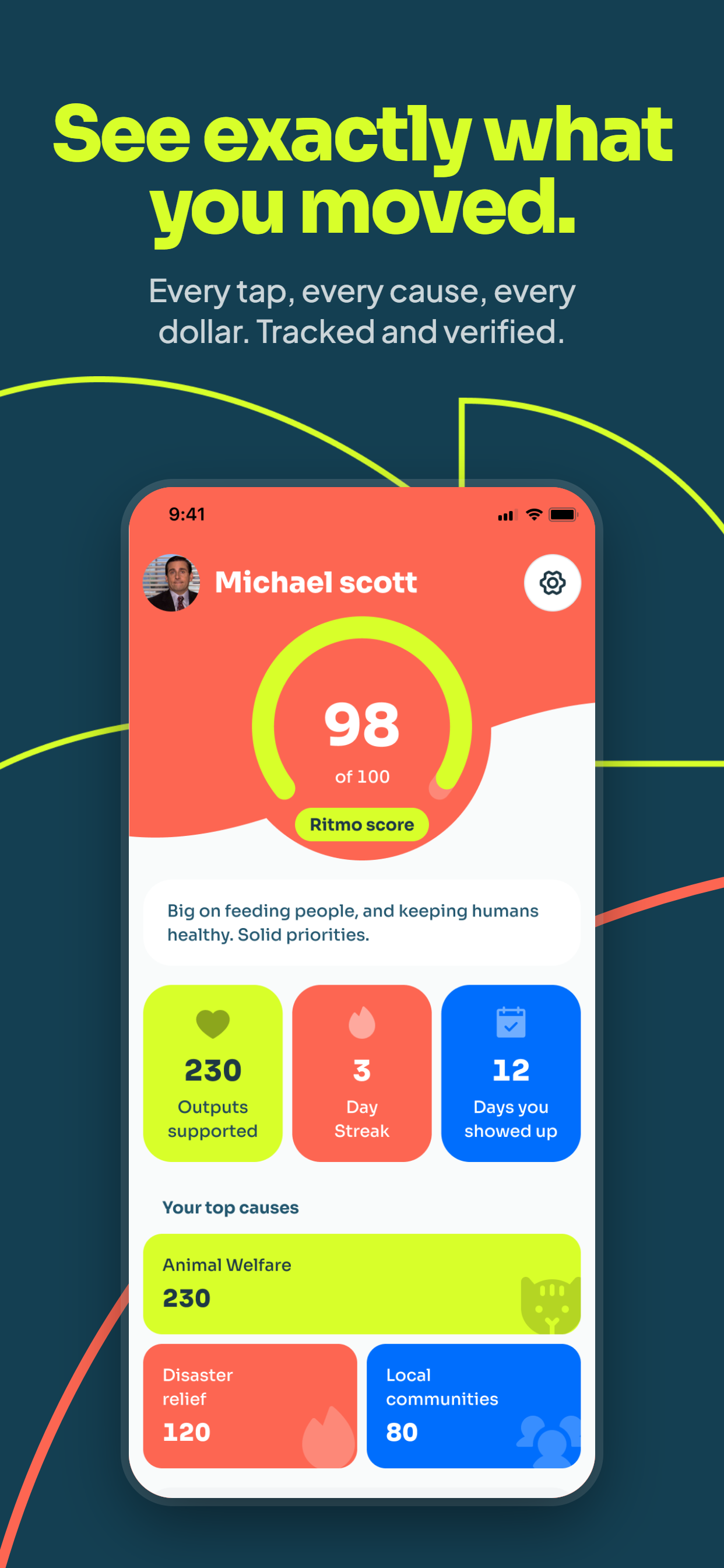 Ritmo — daily giving, one tap gallery image