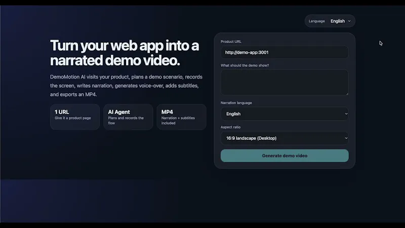 Demomotion AI screenshot 1 (video preview)